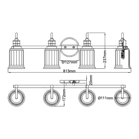 Kinkiet Swell (QZ-SWELL4-BB-BATH) - Elstead Lighting