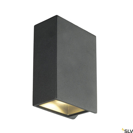 QUAD 2 XL, lampa ścienna, LED, 3000K, IP44, kwadratowa, up/down, antracytowa, 3,2W (232445) - SLV
