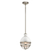 Lampa wisząca Tollis - 1 źródło światła - Białe/ Szczotkowany nikiel (QN-TOLLIS-MP-BN) - Quintiesse