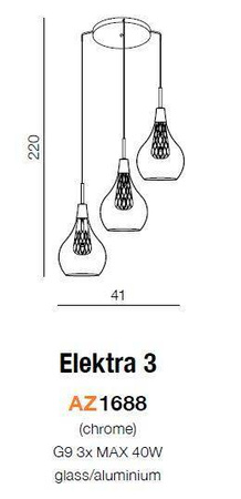 Lampa wisząca ELEKTRA 3 (MD15002028-3A Azzardo) - żyrandol