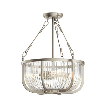 Lampa wisząca/ Półplafon Roux - 3 źródła światła -Szczotkowany nikiel (QN-ROUX3-BN) - Quintiesse