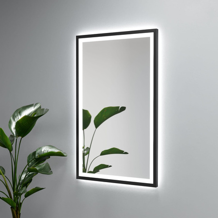 Lustro prostokątne ASTON PLUS w ramie z oświetleniem LED - MCJ