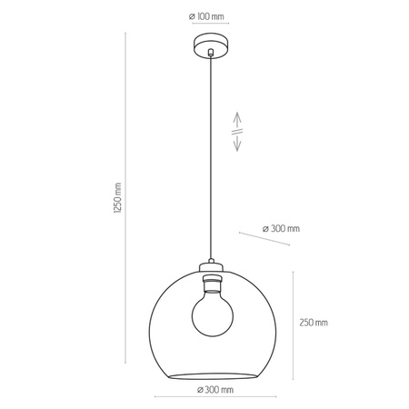 CUBUS GRANATOWY LAMPA WISZACA 1 PŁ (3174) - TK Lighting