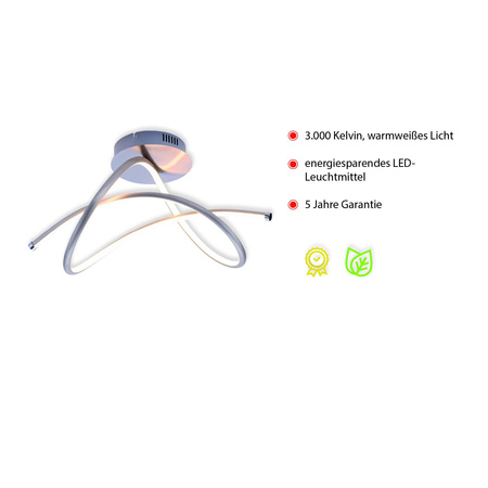 VIOLETTA LAMPA SUFITOWA STALOWY (15441-55) - Paul Neuhaus