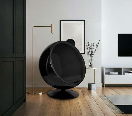 Fotel BALL BLACK czarny - włókno          szklane, metal (JH-066.BLACK.BL) - King Home