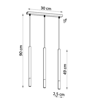 Lampa wisząca MOZAICA 3L czarny/miedź (SL.0889) - Sollux