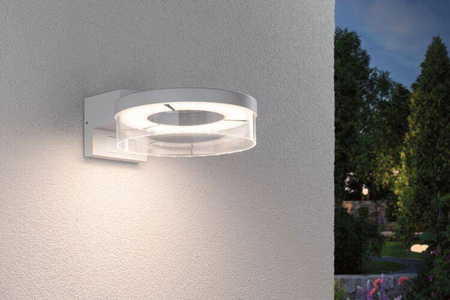 Oprawa elewacyjna CAPERA LED 8W 700lm 3000K czujnik ruchu i zmierzchu IP44 230V biały / aluminium (PL93112) - PAULMANN