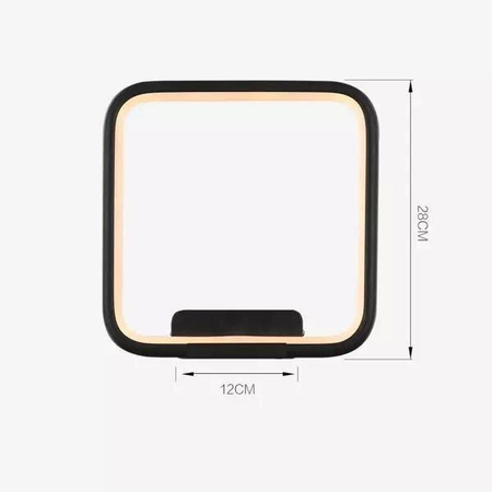 Kinkiet Ledowe Kwadraty No.1 3k czarny (LA079/W_in_3k_black) - ALTAVOLA DESIGN