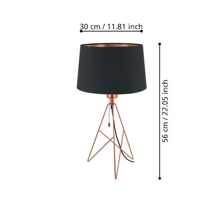 Lampa Stołowa CAMPORALE miedź (39178) - EGLO