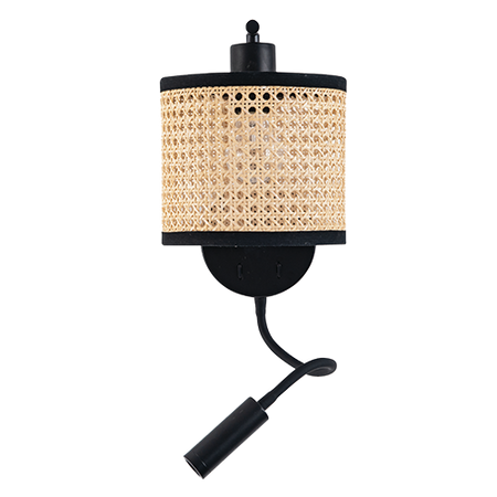 WALL LIGHT BASS STICK 3W 3000K BULD 1XE27 MAX 40W BLACK MATT- NATURAL (20355 Zambelis) - Zambelis