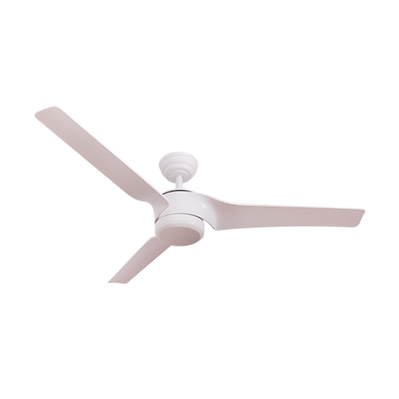 Wentylator sufitowy biały matowy, metalowo-ABSowe łopaty bez oświetlenia IP44 (23003 Zambelis)