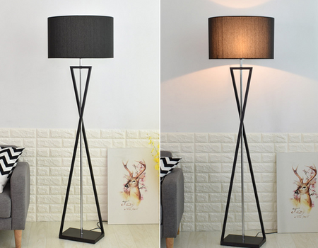 Lampa podłogowa Sand Glass czarna (Abigali-FSG-B-E27)