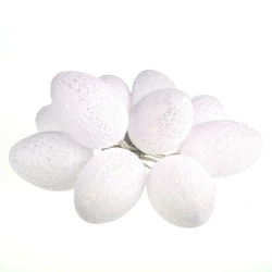 BAWEŁNIANE JAJKA WIELKANOCNE LED BIAŁE (EKD3937) - Eko-Light