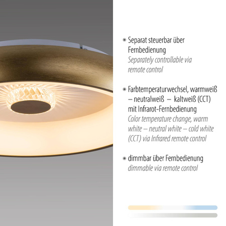 Plafon VERTIGO ceiling light brass matt body (14384-60) - Paul Neuhaus