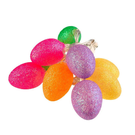 MALE PLASTIKOWE JAJKA WIELKANOCNE LED Z BROKATEM (EKD4932) - Eko-Light