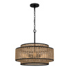 Lampa wisząca z plecionki rattanowej Teton (QZ-TETON-5P-MBK) - Elstead Lighting