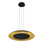 Lampa wisząca Piattino Czarny Złoty 30W LED 3000K-4000k-6000K (ML1815) - Milagro