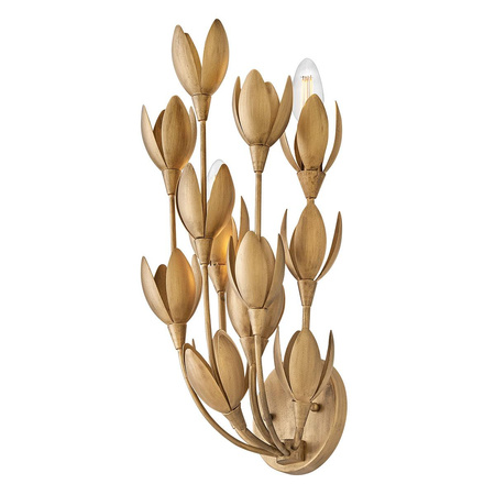 Designerski kinkiet Flora - 3 źródła światła - Oksydowane złoto (QN-FLORA-3W-GD) - Quintiesse