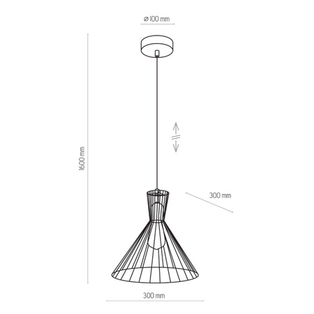SAHARA LAMPA WISZĄCA 1 PŁ 300 (3350) - TK Lighting