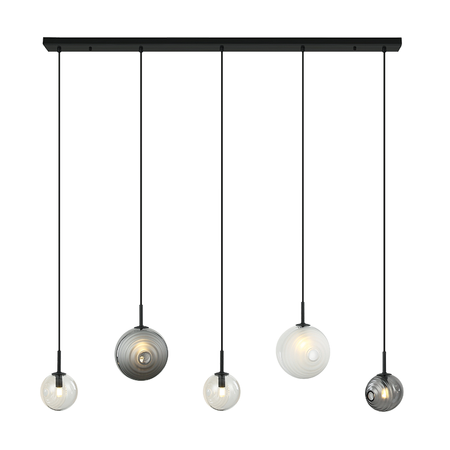 LINE LIGHT 5ΧG9 MAX 5W METAL-GLASS, CLEAR-FROST WHITE-SMOKED (23056 Zambelis) - Zambelis