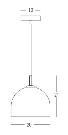 PENDANT LIGHT 1XE14 GLASS CHAMPAGNE (22114 Zambelis) - Zambelis