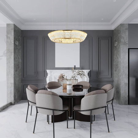 PENDANT LED LIGHT 55W 3000K METAL-CRYSTAL ANTIQUE BRASS (23048 Zambelis) - Zambelis
