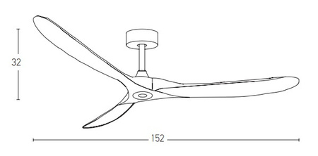 FAN CEILING  55W  COFFEE  WOOD BLADES REMOTE CONTROL (20259 Zambelis) - Zambelis