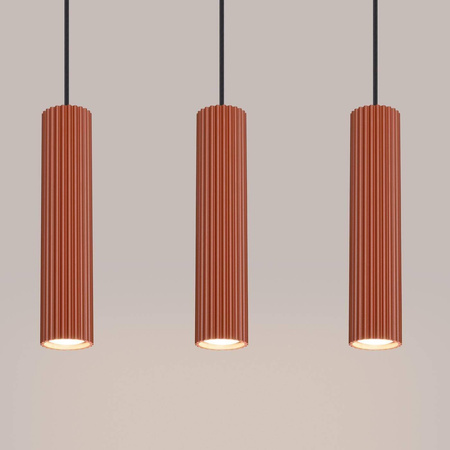 Lampa wisząca KARBON 3L ochra czerwona (SL.1632) - Sollux Lighting