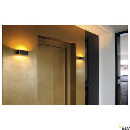 OSSA 180, lampa ścienna, QT-DE12, owalna, up/down, kolor czarny, D/S/W 18/8/7 cm, maks. 100W (151450) - SLV