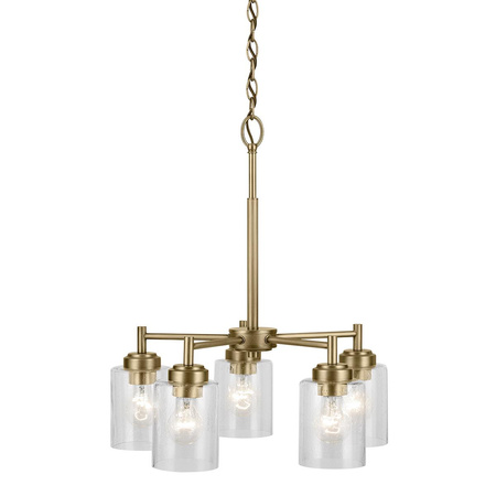 Żyrandol Winslow - 5 źródeł światła - Naturalny mosiądz (KL-WINSLOW5-NBR) - Elstead Lighting