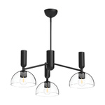 Żyrandol Jude - 3 źródła światła - Matowa czerń (ALM-JUDE3-MB-CL) - Elstead Lighting