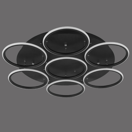 Altavola Design: Plafon Ledowe Okręgi 7 czarna out 3k (LA078/CE_7_out_3k_black) - ALTAVOLA DESIGN