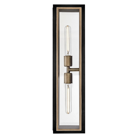 Latarnia naścienna Shaw - 2 źródła światła - Czarny, oksydowany brąz (QN-SHAW-2M-BK) - Quintiesse