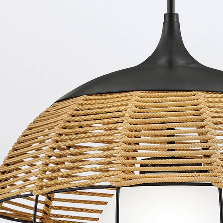 Średnia lampa wisząca na taras Maddox karmelowy beż (QN-MADDOX-P-M-BK-CAM) - Quintiesse