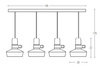 PENDANT LIGHT 4XE27 MAX 40W BLACK (1993-B Zambelis) - Zambelis