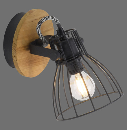 TARO LAMPA SUFITOWA/KINKIET CZARNY/DREWNO (15117-18) - Paul Neuhaus