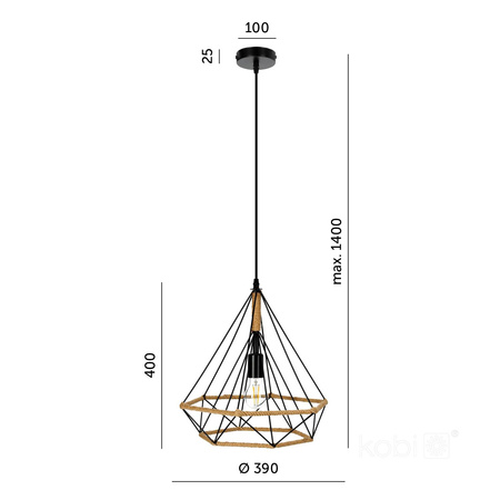 Lampa wisząca BOHO VIENNA 1xE27 Kobi Design (002168KOB) - KOBI LIGHT
