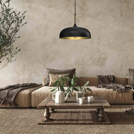 Lampa wisząca LINCOLN BLACK/GOLD 1xE27 35cm (MLP8030) - Milagro