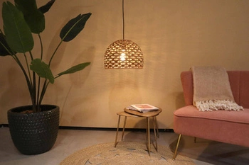 Lampa wisząca Boho ażurowa Hiacynt wodny 46x46x134cm (55874-017) - DIJK