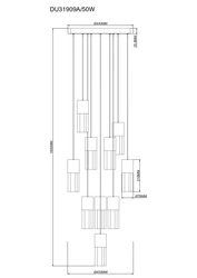 IGGLY LAMPA WISZĄCA CZARNY MAT+ZŁOTY/MATT BLACK+GOLD (DU31909A/50W) - Zuma Line