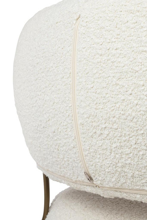 Fotel LOW TEDDY biały - stal (KH1301100130) - King Home