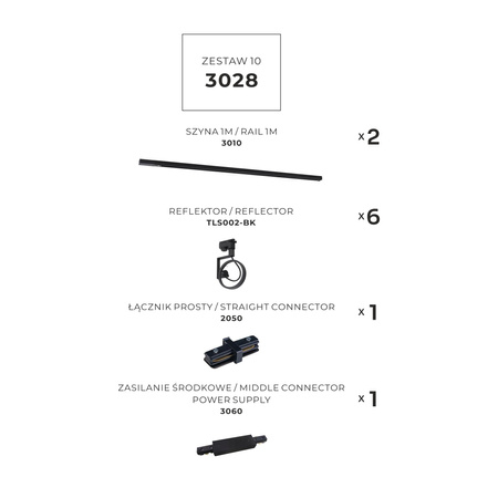 ZESTAW 10 SZYNOPRZEWODY BLACK JEDNOOBWODOWY (3028) - Zuma Line