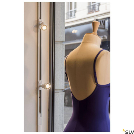 PURI, spot do szyny wysokonapięciowej 1-fazowej, QPAR51, kolor biały, maks. 50W, z adapterem 1-fazowym (143391) - SLV