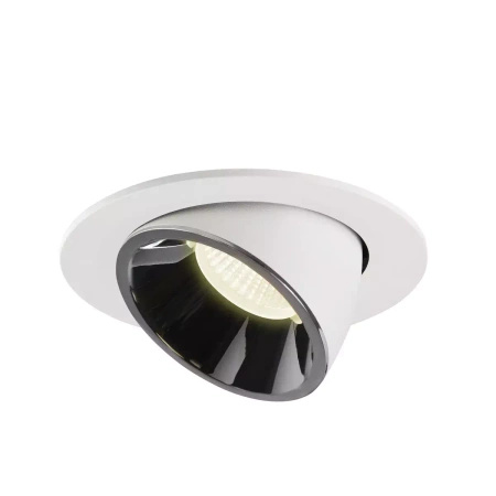 NUMINOS® GIMBLE L, oprawa sufitowa wpuszczana biała/chromowana 2700 K 40° (1005989) - SLV