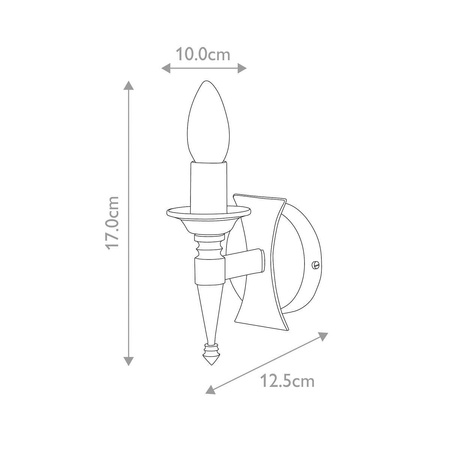 Kinkiet Saxon (SAX1-BLK) - Elstead Lighting