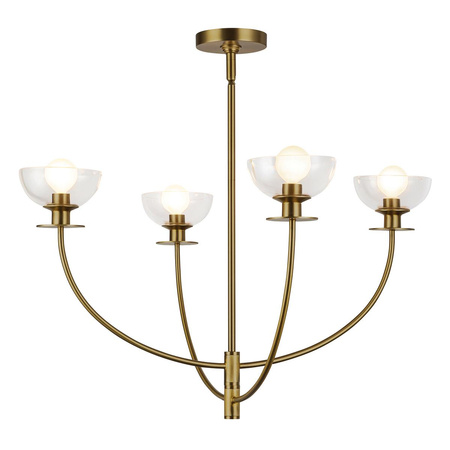 Elegancki żyrandol nad stół Sylvia Szczotkowane złoto (ALM-SYLVIA4-BG-CL) - Elstead Lighting