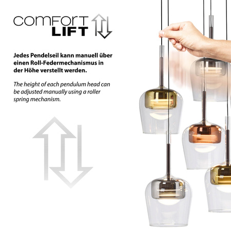 Lampa na pilota i aplikację, z płynną regulacją wysokości Q-KON MULTIKOLOR (2744-70) - Paul Neuhaus