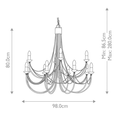 Żyrandol Carisbrooke (CB12-BLACK) - Elstead Lighting