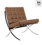 MODESTO fotel BARCELON VINTAGE PU - ekoskóra, stal polerowana (KH1501100167) - Modesto Design