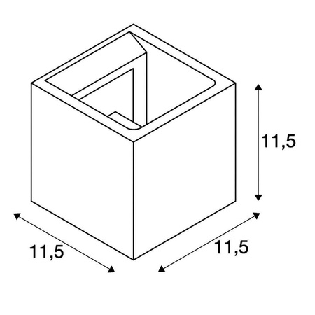SOLID CUBE ścienna, QT14, szara max. 25W